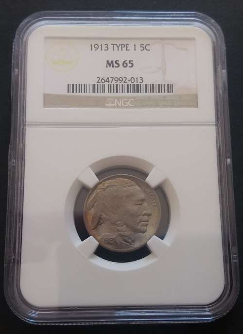 1913 U.S. Buffalo Nickel 5 Cent NGC MS65