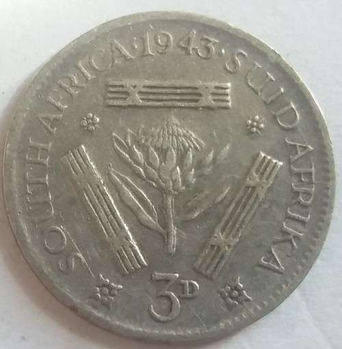 SAU 1943 THREEPENCE 3D