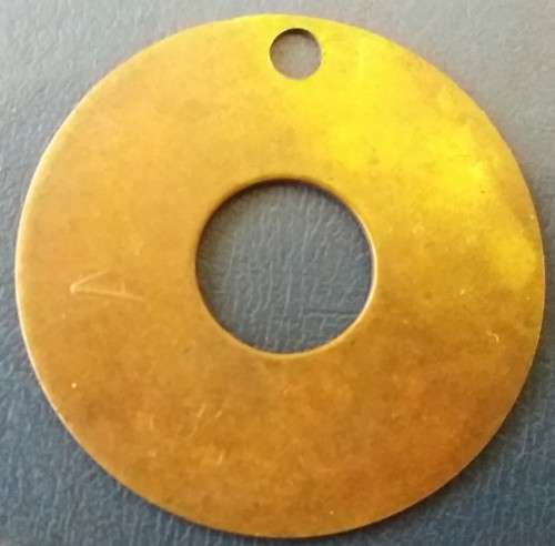 OLD RHODESIA  BSACo  HUT TAX TOKEN  1915-1916 MALE   -  AREA A  -  SHEET BRASS (Herns 800m)