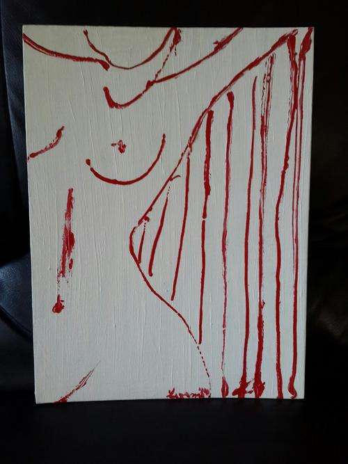 NUDE BY LOCAL ARTIST LEZANNE .W (WOLLEZ) UNFRAMED