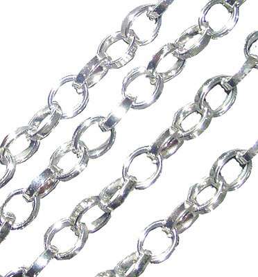 Chain 10mm Flattened Oval Cable Link, per 1m length