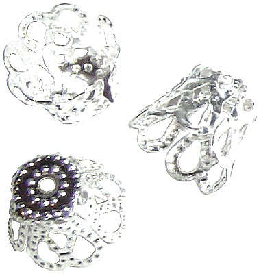 Bead Cap Silverplated 9mm, pack of approx 20pcs