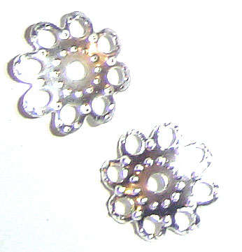 Bead Cap Silverplated 10mm, pack of approx 20pcs
