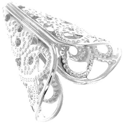 SPECIAL! Bead Cap Silverplated 16mm, approx 20pcs (popular "angel" bead cap)