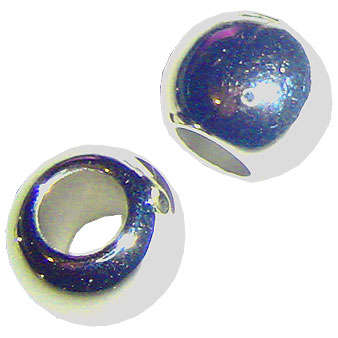 CCB Silverplated Metallised Acrylic Beads 10x7mm, sold individually