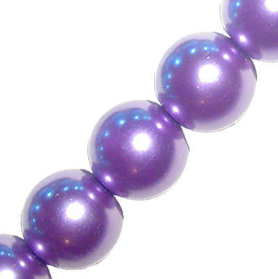 Glass Pearl Rounds 10mm Amethyst Violet, pack of +-10pcs