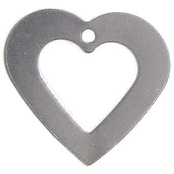 Metal Stamping Heart Charm 19mm, pack of 10pcs