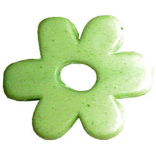ABS Groovy Flower Frame Bead 20x16x3mm in Psychadelic Green, sold individually