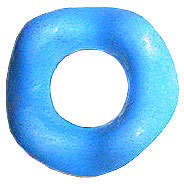 ABS Groovy Wavy Ring Bead 16x5mm in Psychadelic Blue, sold individually