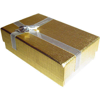 Jewellery Gift Box Gold with Flock Pad Inset, sold individually