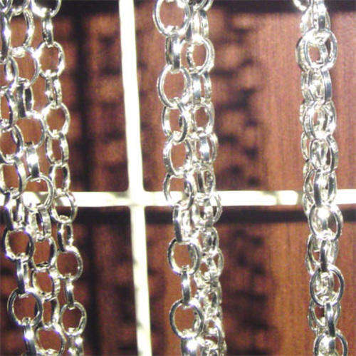 Rhodium Plated Chunky Chain 8x6x2mm, per meter length