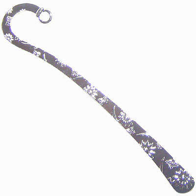 Bookmark 81mm with Raised Floral Motif Silverplated
