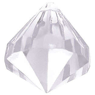 Facetted Diamond Drop 14mm Crystal Clear