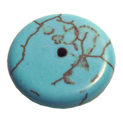 SALE! Blue Howlite Round Disc Bead 12x2.5mm