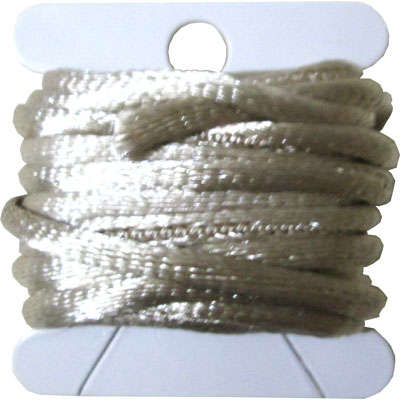 Satin Soutache Braid 2mm Tan, card of 2m