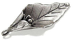 Hill Tribe Antiqued Silver Floral Pendant 44x18mm 97% Pure Silver