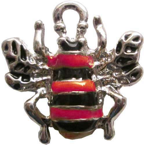 Bumblebee in Red Enamelled Charm 16mm