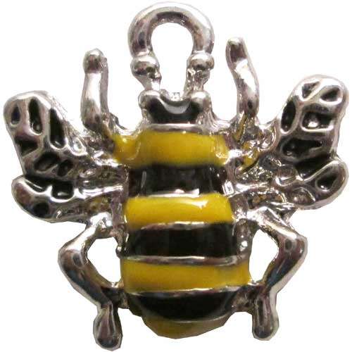Bumblebee in Yellow Enamelled Charm 16mm