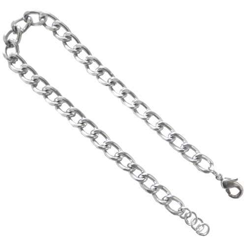 Charm Starter Bracelette in Silver Curb Chain with Lobster Clasp 20cm