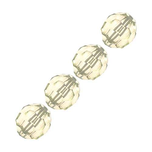 Glass Crystal Facetted Round Bead 4mm in Lt Cream, pack of 20pcs