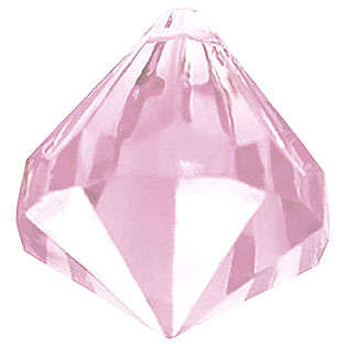 Lucite Facetted Diamond Drop 14mm in Pink, pack of 10pcs