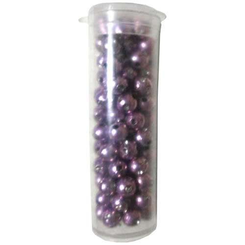 Acrylic Metallic Bling Bead with Rhinestone in Lavender 5mm, vial of 5g/approx 90pcs