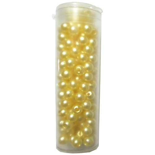 Acrylic Faux Pearls in Glossy Yellow 4mm, vial of 5g/approx 175pcs