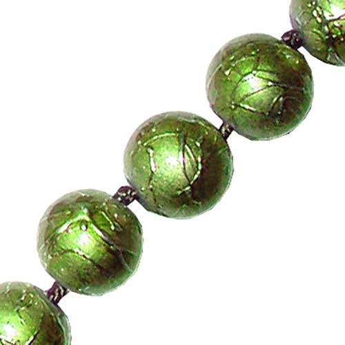 Glass Splashed Bead in Acid Green 8mm