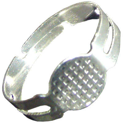 Adjustable Blank Ring Base Silverplated