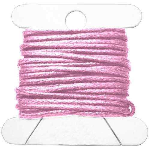 Waxed Beading Cord in Pink 1mm, card of 5m