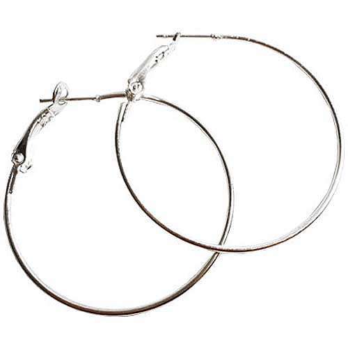 Lever Back Earring Hoops 40mm Silverplated, per pair/2pcs
