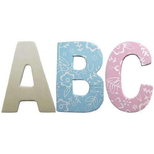 Complete A-Z Alphabet Set in PINK 52x2mm Balsa Wood, 26pcs/set