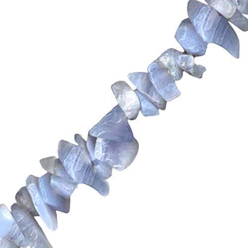 Blue Lace Agate Chip Beads, 20cm length
