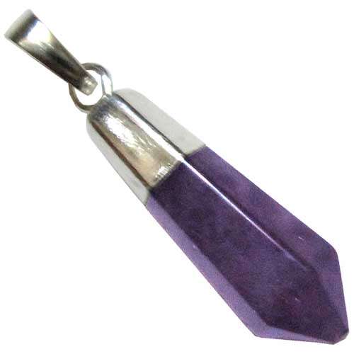 Amethyst Pendulum Pendant 45mm with Silverplated Trim
