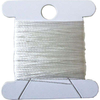 ~oOo~ Beading Silk 0.3mm in Ivory, card of 10m