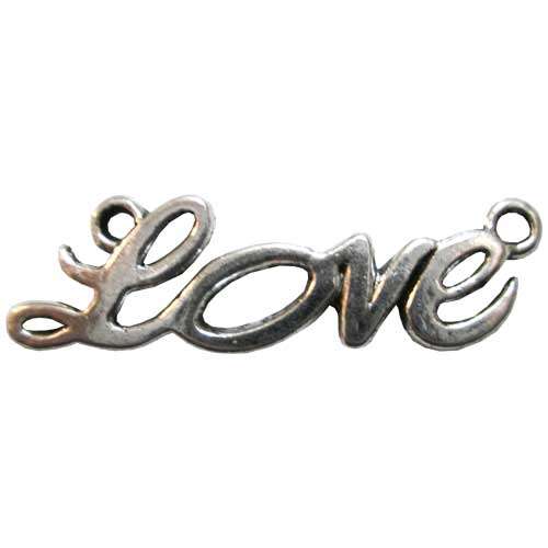 LOVE Charm 33x10mm Silvertone