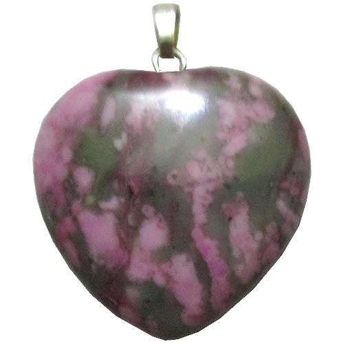 Pink Jade Heart Pendant 32mm