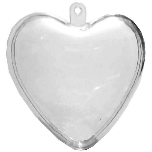 Decorateable Clear as Glass Hanging Bauble 65mm Heart
