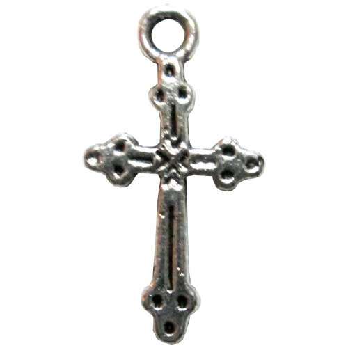 Cross Charm 21mm Silvertone
