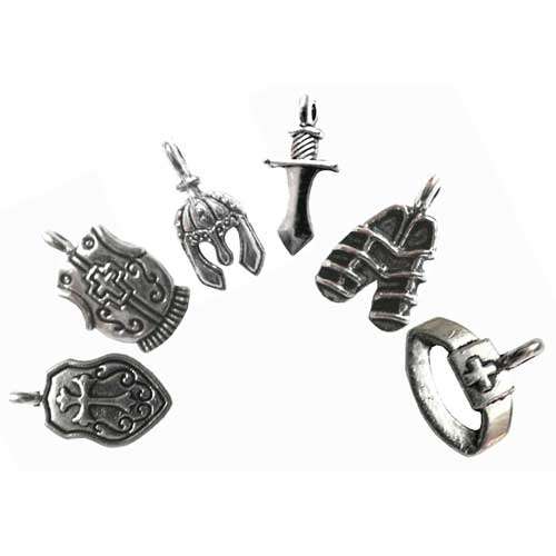 Armour of God Charm Collection 8pc Set in Silvertone