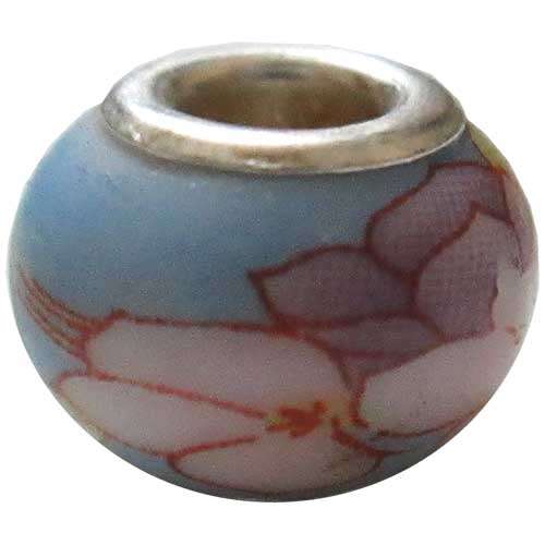 Euro Bead Charm 10x8mm in Porcelain with 5mm Hole, per pair/2pcs
