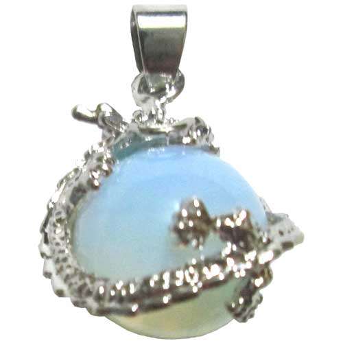 Opalite with Dragon Pendant 32mm