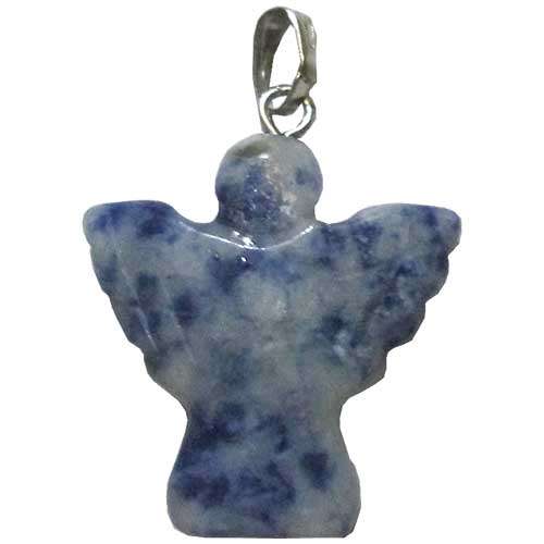 Blue Jade Angel Pendant 30mm