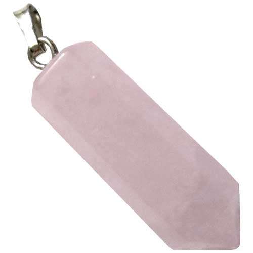 Rose Quartz Pendulum; about 8-9mm wide; 31-33mm long