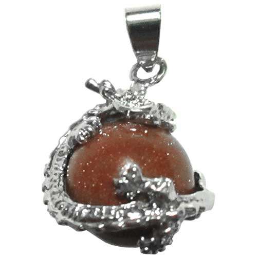 Goldstone with Dragon Pendant 32mm
