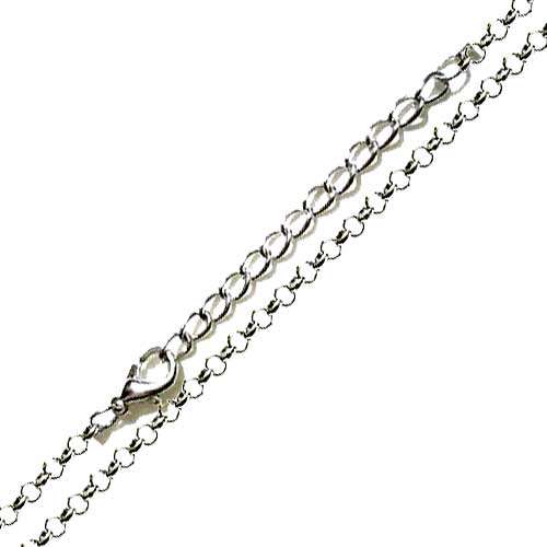 Silverplated 2mm Rolo Chain Necklace; 45cm length Suitable for Gemstone Pendants and Pendulum