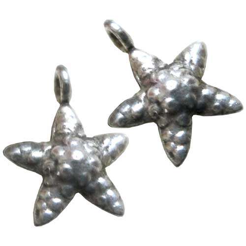 Handcrafted Starfish Hill Tribe Antiqued 97% Silver Charm 18x12mm