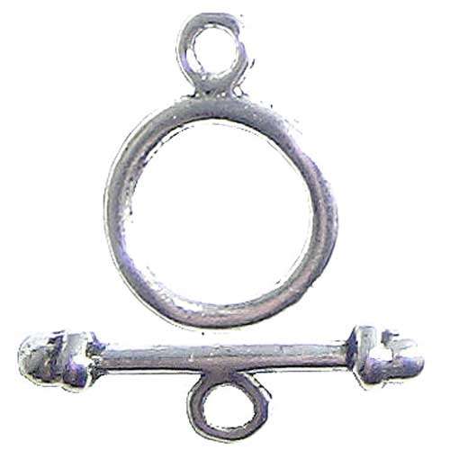 Toggle and Bar Clasp 12mm Silverplated, pack of 10pcs