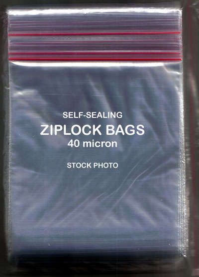 ZIPLOCK BAGS - 80 x 100 mm (40 micron thick) @ less than 12c a bag