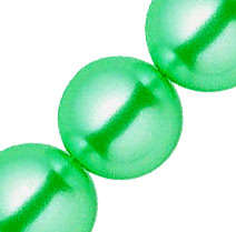 6mm Green Round Glass  Pearls - A String of 146